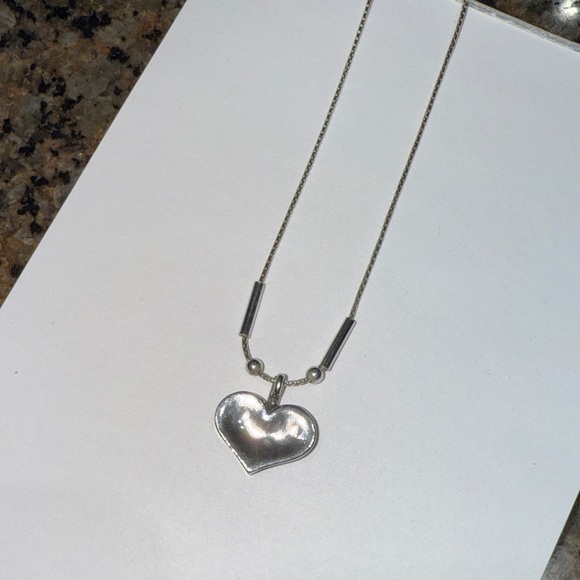 SILPADA Hammered Heart Sterling Silver Necklace N0514 - Picture 2 of 4